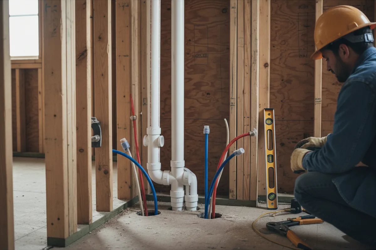 Drain and supply rough-in during Toilet Repair and Installation in Forest City